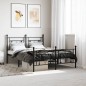 vidaXL Giroletto con Testiera e Pediera Metallo Nero 140x190 cm vidaXL Giroletto con Testiera e Pediera Metallo Nero 140x190 cm