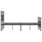 vidaXL Giroletto con Testiera e Pediera Metallo Nero 140x190 cm vidaXL Giroletto con Testiera e Pediera Metallo Nero 140x190 cm
