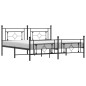 vidaXL Giroletto con Testiera e Pediera Metallo Nero 183x213 cm 