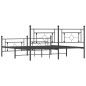 vidaXL Giroletto con Testiera e Pediera Metallo Nero 183x213 cm 