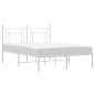 vidaXL Giroletto con Testiera Metallo Bianco 140x190 cm vidaXL Giroletto con Testiera Metallo Bianco 140x190 cm