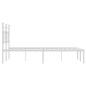 vidaXL Giroletto con Testiera Metallo Bianco 140x190 cm vidaXL Giroletto con Testiera Metallo Bianco 140x190 cm