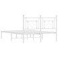 vidaXL Giroletto con Testiera Metallo Bianco 140x190 cm vidaXL Giroletto con Testiera Metallo Bianco 140x190 cm
