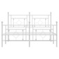 vidaXL Giroletto con Testiera e Pediera Metallo Bianco 135x190 cm vidaXL Giroletto con Testiera e Pediera Metallo Bianco 135x190 cm