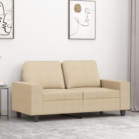 vidaXL Divano a 2 Posti Crema 120 cm in Tessuto