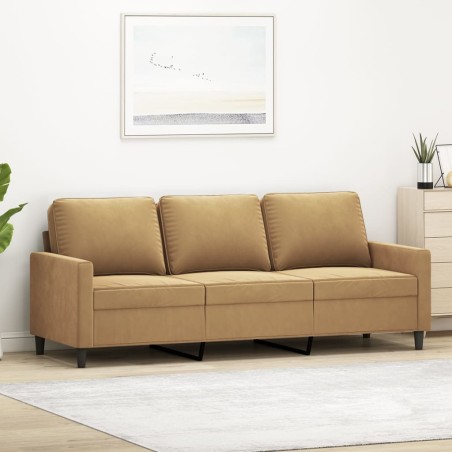 vidaXL Divano a 3 Posti Marrone 180 cm in Velluto