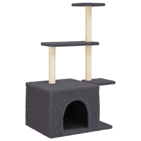 vidaXL Albero per Gatti con Tiragraffi in Sisal Grigio Scuro 110 cm