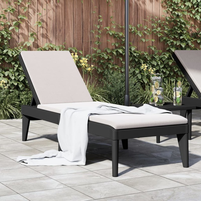 vidaXL Lettino Antracite 186x60x29 cm in PP vidaXL Lettino Antracite 186x60x29 cm in PP