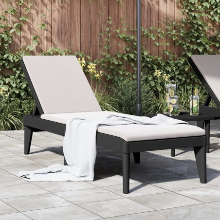 vidaXL Lettino Antracite 186x60x29 cm in PP