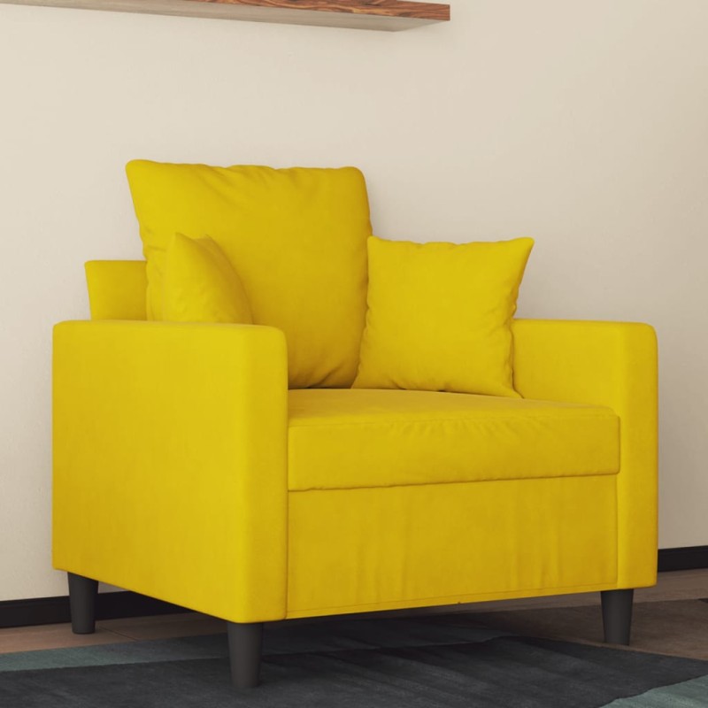 vidaXL Poltrona Giallo 60 cm Velluto