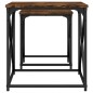 vidaXL Tavolini Impilabili 2 pz Rovere Fumo in Legno Multistrato vidaXL Tavolini Impilabili 2 pz Rovere Fumo in Legno Multistrato