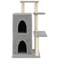 vidaXL Albero per Gatti con Tiragraffi in Sisal Grigio Chiaro 97 cm