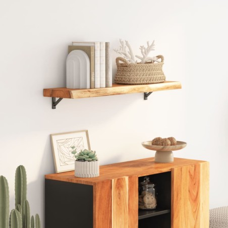 vidaXL Mensola a Muro 80x20x3,8cm Rettangolare Legno Acacia Bordi Vivi