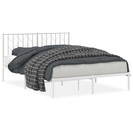 vidaXL Giroletto con Testiera Metallo Bianco 135x190 cm