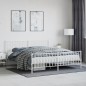 vidaXL Giroletto con Testiera e Pediera Metallo Bianco 183x213 cm vidaXL Giroletto con Testiera e Pediera Metallo Bianco 183x213 cm