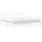 vidaXL Giroletto con Testiera e Pediera Metallo Bianco 183x213 cm vidaXL Giroletto con Testiera e Pediera Metallo Bianco 183x213 cm