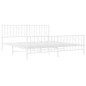 vidaXL Giroletto con Testiera e Pediera Metallo Bianco 183x213 cm vidaXL Giroletto con Testiera e Pediera Metallo Bianco 183x213 cm