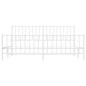 vidaXL Giroletto con Testiera e Pediera Metallo Bianco 183x213 cm vidaXL Giroletto con Testiera e Pediera Metallo Bianco 183x213 cm