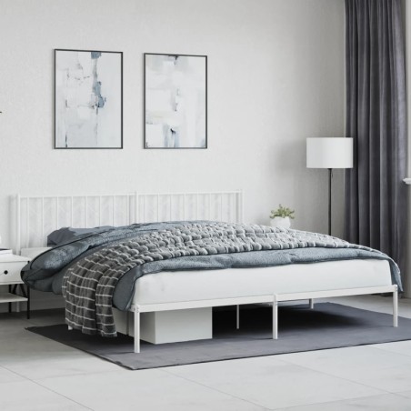 vidaXL Giroletto con Testiera Metallo Bianco 200x200 cm