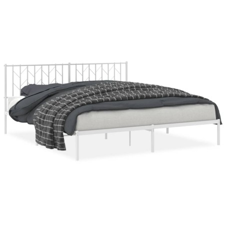 vidaXL Giroletto con Testiera Metallo Bianco 183x213 cm
