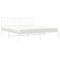 vidaXL Giroletto con Testiera Metallo Bianco 183x213 cm vidaXL Giroletto con Testiera Metallo Bianco 183x213 cm