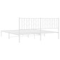 vidaXL Giroletto con Testiera Metallo Bianco 183x213 cm vidaXL Giroletto con Testiera Metallo Bianco 183x213 cm