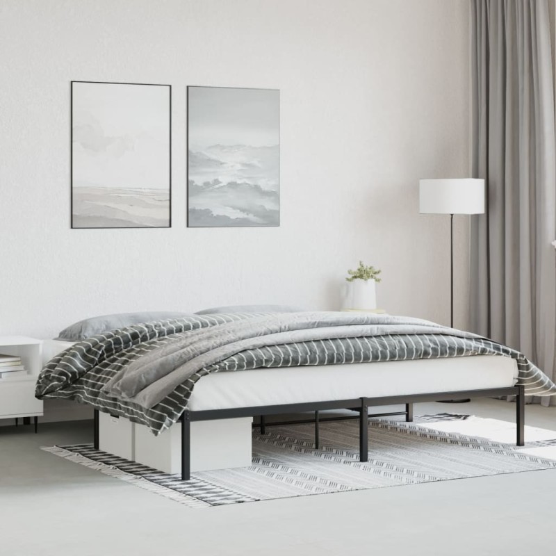 vidaXL Giroletto in Metallo Nero 193x203 cm vidaXL Giroletto in Metallo Nero 193x203 cm