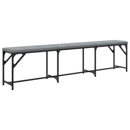 vidaXL Panca da Pranzo Grigio Chiaro 186x32x45 cm in Acciaio e Tessuto