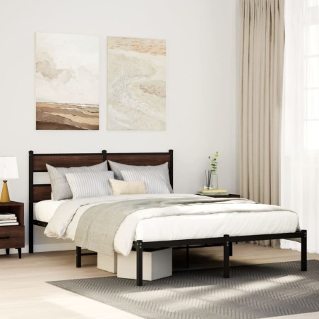 vidaXL Giroletto senza Materasso con Testiera Rovere Marrone 160x200cm