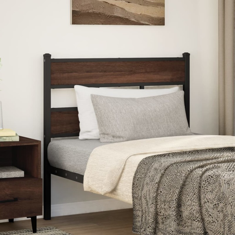 vidaXL Testiera Rovere Marrone 100 cm in Acciaio e Truciolato vidaXL Testiera Rovere Marrone 100 cm in Acciaio e Truciolato