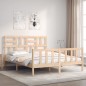 vidaXL Giroletto con Testiera King Size in Legno Massello vidaXL Giroletto con Testiera King Size in Legno Massello