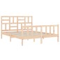vidaXL Giroletto con Testiera King Size in Legno Massello vidaXL Giroletto con Testiera King Size in Legno Massello