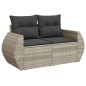 vidaXL Set Divano da Giardino 6pz con Cuscini Grigio Chiaro Polyrattan vidaXL Set Divano da Giardino 6pz con Cuscini Grigio Chiaro Polyrattan