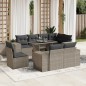 vidaXL Set Divano da Giardino 9pz con Cuscini Grigio Chiaro Polyrattan vidaXL Set Divano da Giardino 9pz con Cuscini Grigio Chiaro Polyrattan