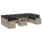 vidaXL Set Divani da Giardino 11 pz con Cuscini in Polyrattan Grigio vidaXL Set Divani da Giardino 11 pz con Cuscini in Polyrattan Grigio