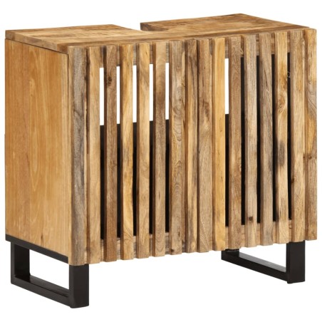 vidaXL Mobile Lavabo da Bagno 62x34x58cm Legno Massello Mango Grezzo