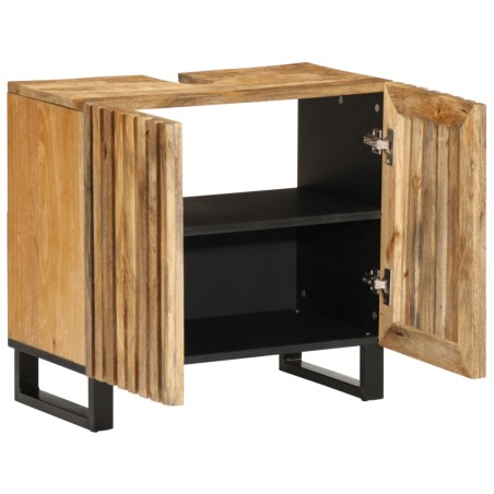 vidaXL Mobile Lavabo da Bagno 62x34x58cm Legno Massello Mango Grezzo