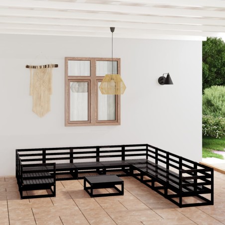 vidaXL Set Divani da Giardino 12 pz in Legno Massello di Pino