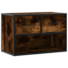 vidaXL Mobile Porta TV Rovere Fumo 60x31x39,5 cm in Legno e Metallo