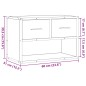 vidaXL Mobile Porta TV Rovere Fumo 60x31x39,5 cm in Legno e Metallo