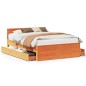 vidaXL Giroletto senza Materasso con Testata Marrone Cera 160x200 Pino vidaXL Giroletto senza Materasso con Testata Marrone Cera 160x200 Pino