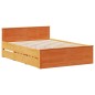 vidaXL Giroletto senza Materasso con Testata Marrone Cera 160x200 Pino vidaXL Giroletto senza Materasso con Testata Marrone Cera 160x200 Pino