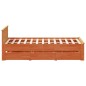vidaXL Giroletto senza Materasso con Testata Marrone Cera 160x200 Pino vidaXL Giroletto senza Materasso con Testata Marrone Cera 160x200 Pino