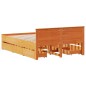 vidaXL Giroletto senza Materasso con Testata Marrone Cera 160x200 Pino vidaXL Giroletto senza Materasso con Testata Marrone Cera 160x200 Pino