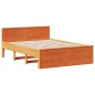 vidaXL Giroletto senza Materasso con Testata Marrone Cera 160x200 Pino vidaXL Giroletto senza Materasso con Testata Marrone Cera 160x200 Pino