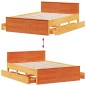 vidaXL Giroletto senza Materasso con Testata Marrone Cera 160x200 Pino vidaXL Giroletto senza Materasso con Testata Marrone Cera 160x200 Pino