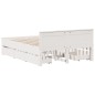 vidaXL Giroletto senza Materasso con Testata Bianco 150x200 cm Pino vidaXL Giroletto senza Materasso con Testata Bianco 150x200 cm Pino