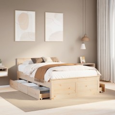 vidaXL Giroletto senza Materasso con Testata 120x200 cm Massello Pino