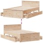 vidaXL Giroletto senza Materasso con Testata 135x190 cm Massello Pino vidaXL Giroletto senza Materasso con Testata 135x190 cm Massello Pino
