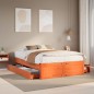 vidaXL Giroletto senza Materasso con Cassetti Marrone Cera 140x200Pino
